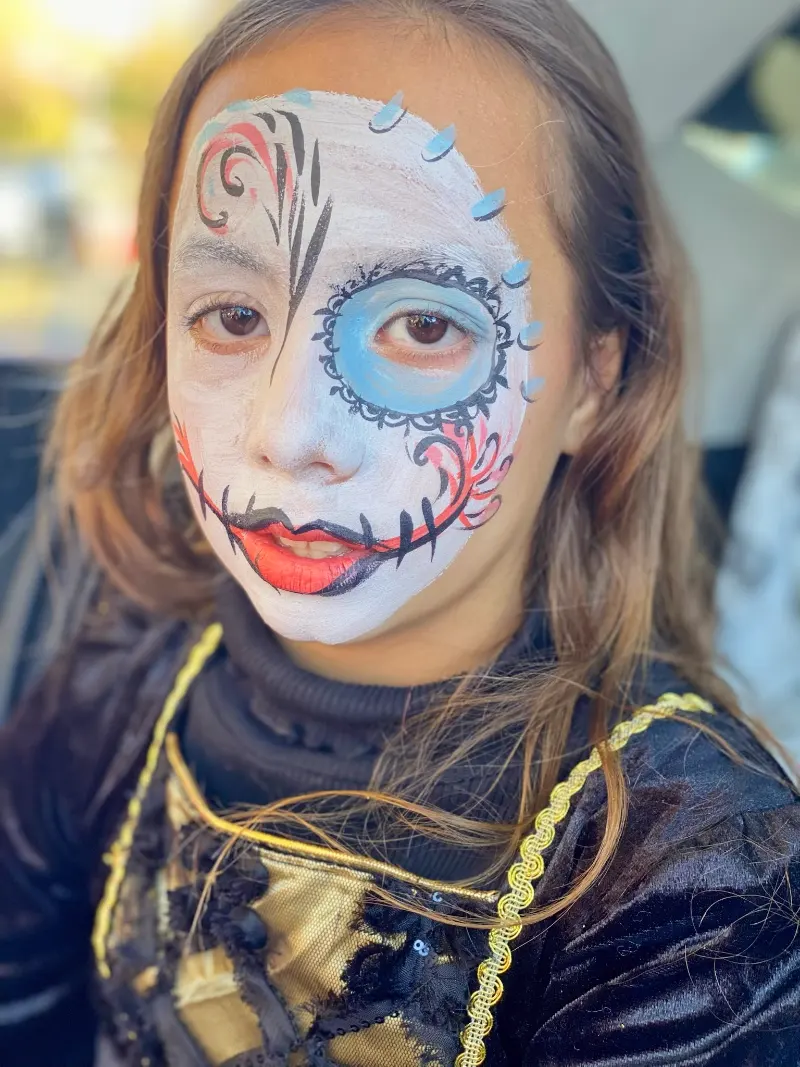 Face painting at a children's party